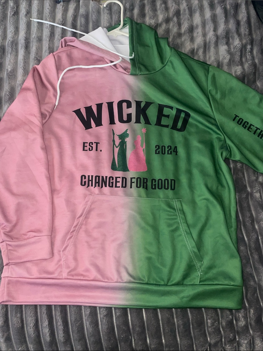 Wicked 'Changed For Good' Pink & Green Hoodie